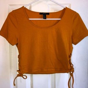 Forever 21 Gold Cropped Tee